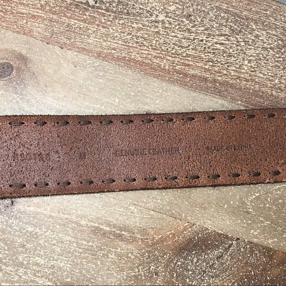 VINTAGE Brown with silver foil wide belt brass buckle - Picture 7 of 7